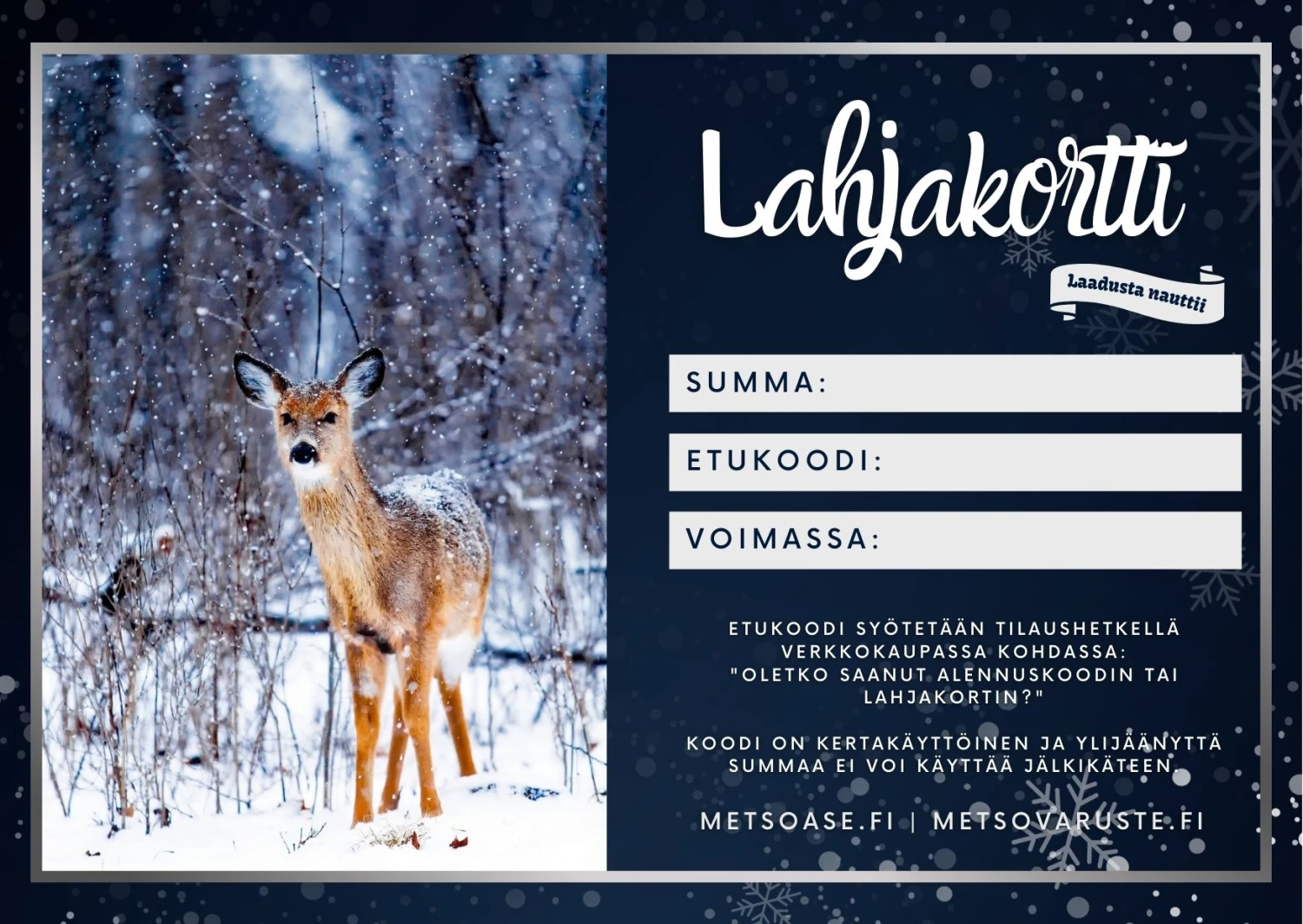 Lahjakortti (verkkokaupassa Käytettävä) 4 Lahjakortti (verkkokaupassa Käytettävä) - Image 2