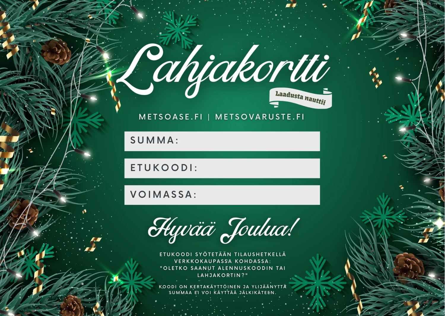 Lahjakortti (verkkokaupassa Käytettävä) 10 Lahjakortti (verkkokaupassa Käytettävä) - Image 8