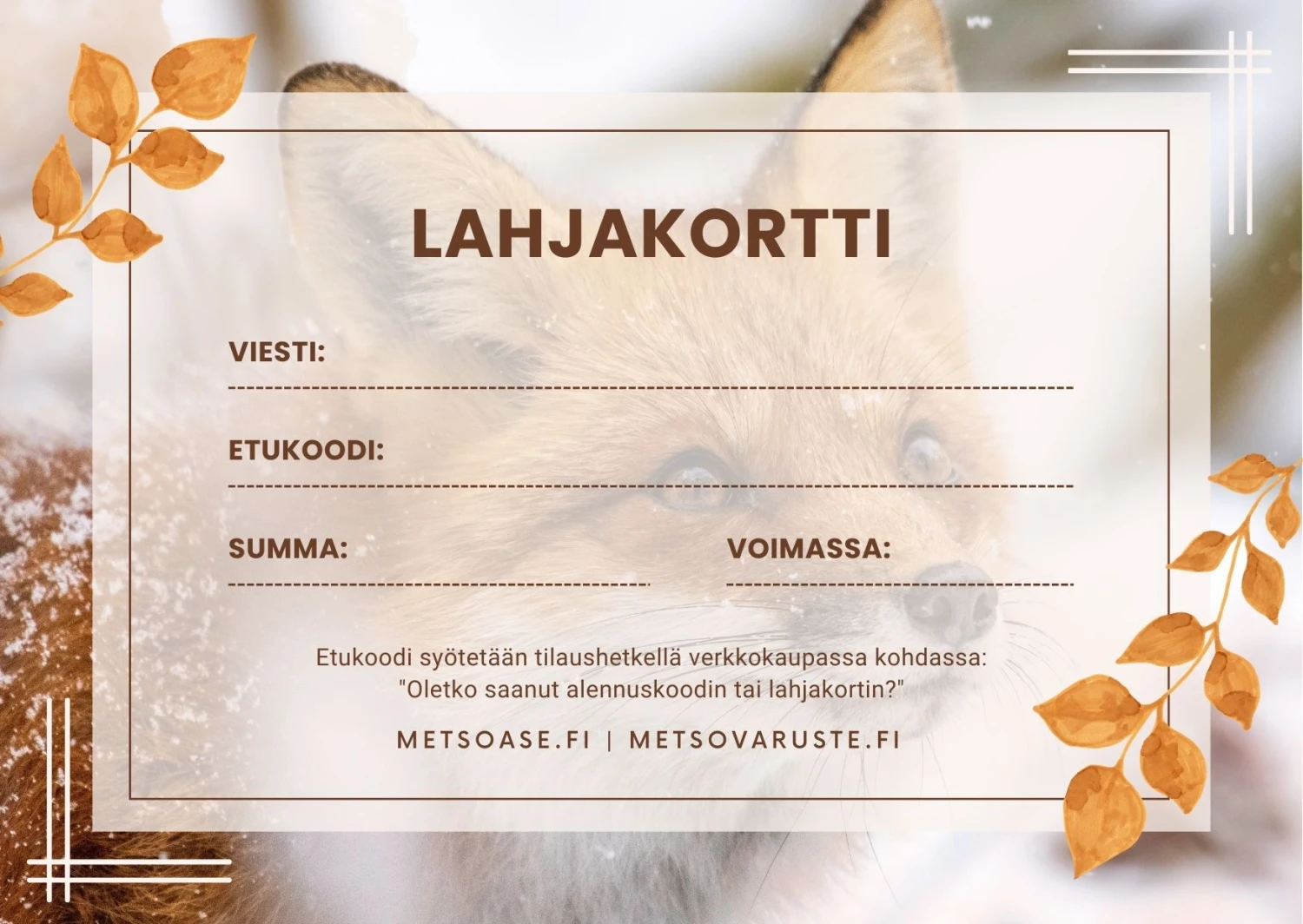 Lahjakortti (verkkokaupassa Käytettävä) 8 Lahjakortti (verkkokaupassa Käytettävä) - Image 6