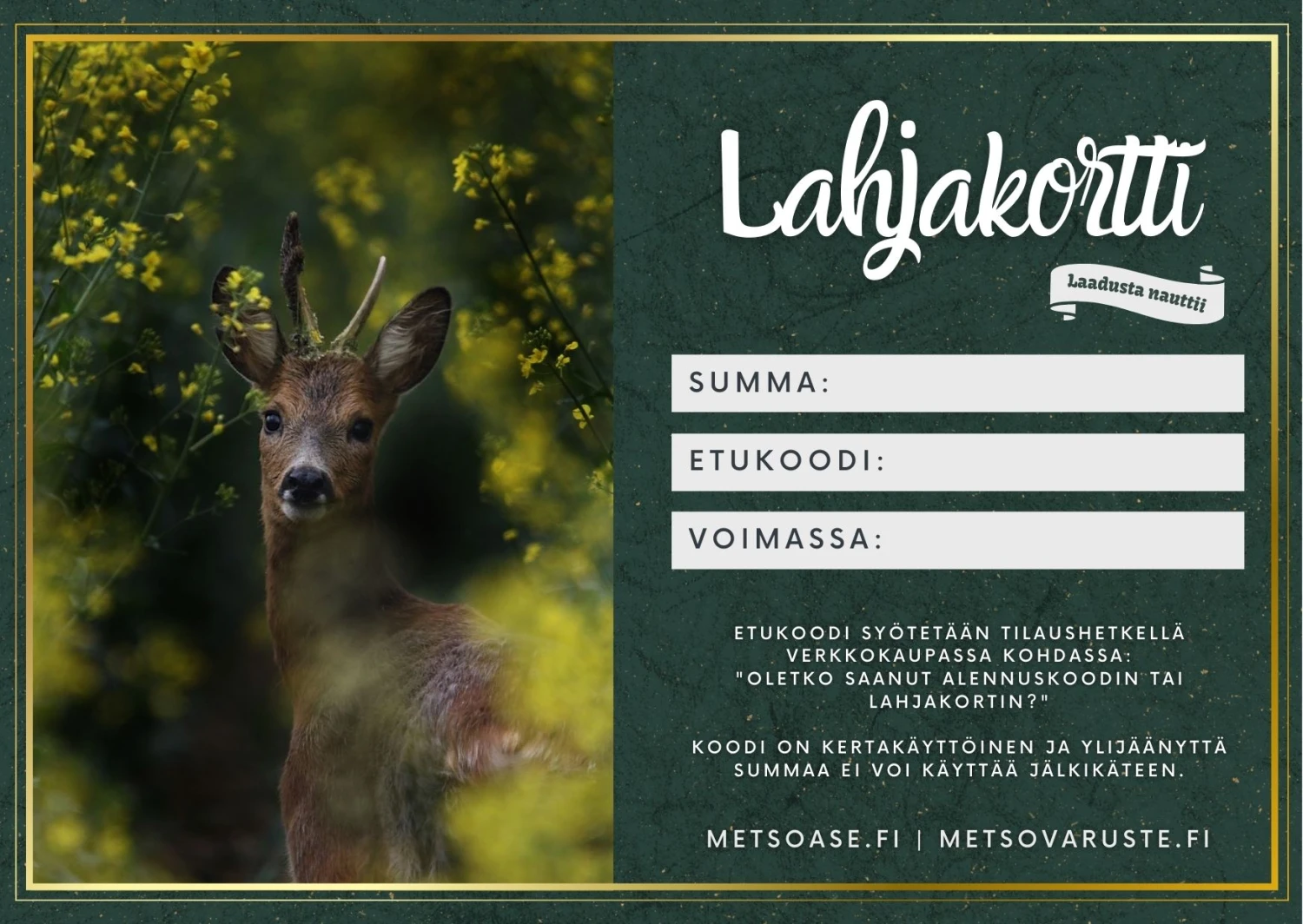 Lahjakortti (verkkokaupassa Käytettävä) 5 Lahjakortti (verkkokaupassa Käytettävä) - Image 3